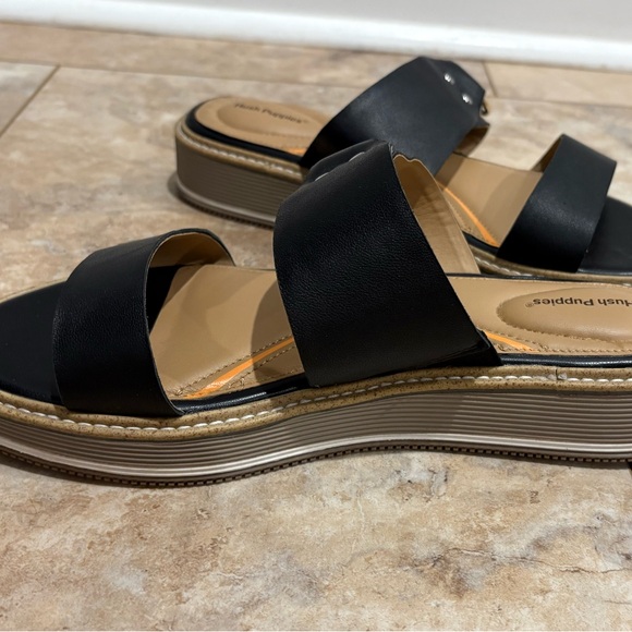 Hush Puppies Black and Tan Women's Sandals - Picture 3 of 7